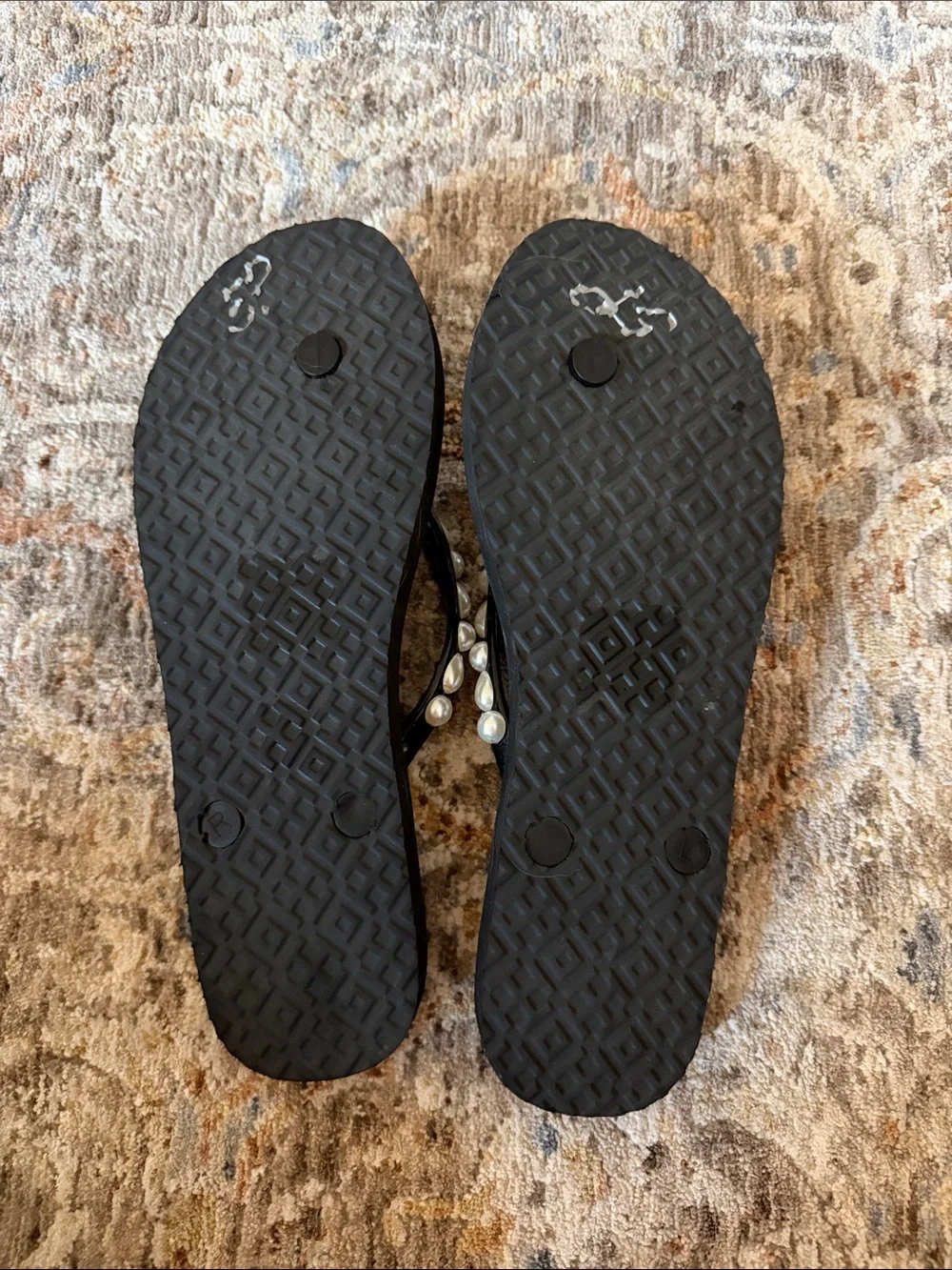 Tory Burch Faux Pearl Flip Flops
